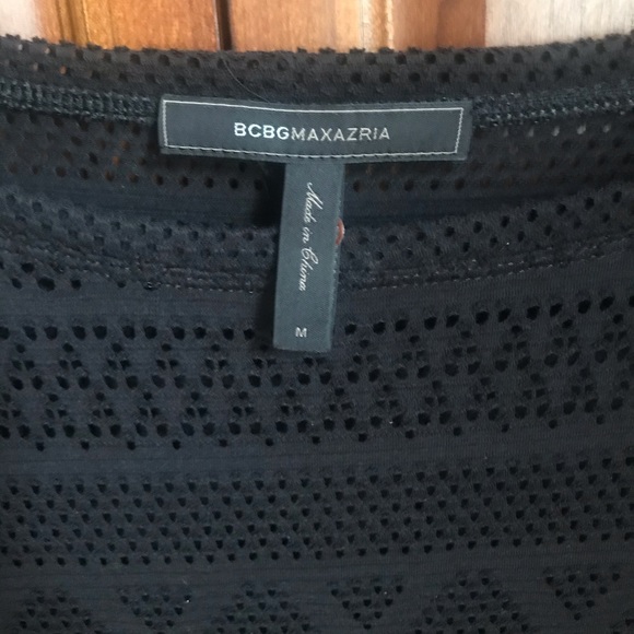 Women’s BCBG Maxazaria Black Lace Long Sleeve Top - Picture 2 of 3